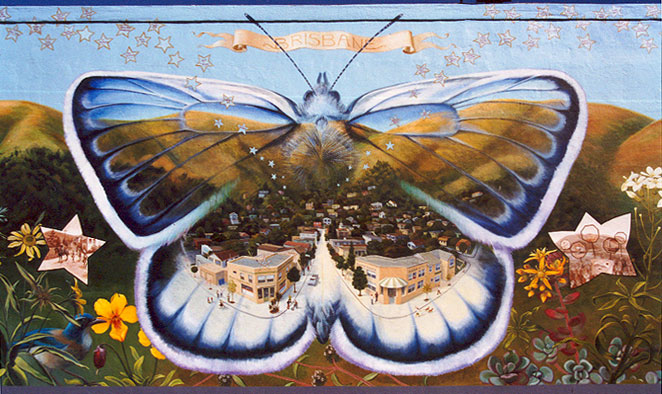 Mission blue butterfly mural.