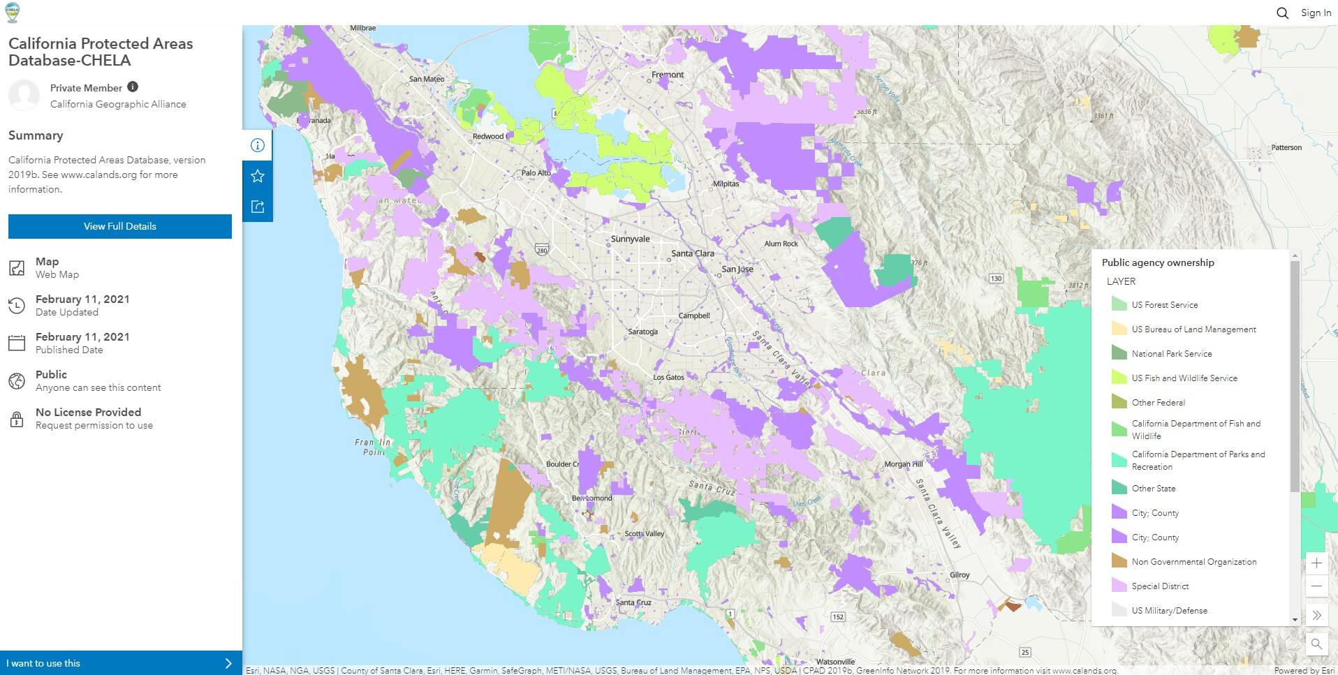 California Protected Areas Database image